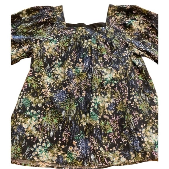 LC Lauren Conrad Tops - Lauren Conrad Women’s Floral Colorful Cotton Top Sleeves 2/3 size medium